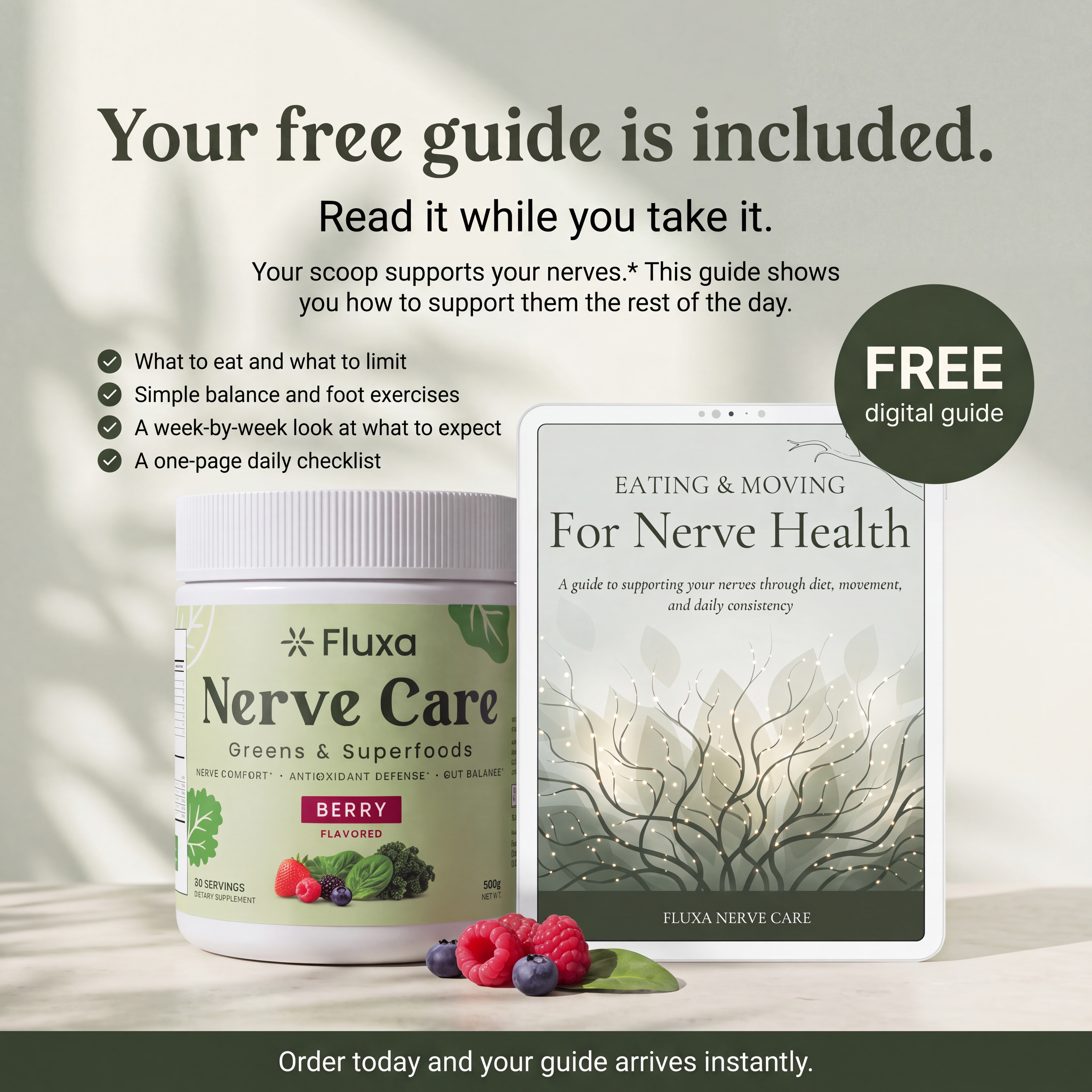 Fluxa Nerve Care - Nerve Support Greens & Superfoods